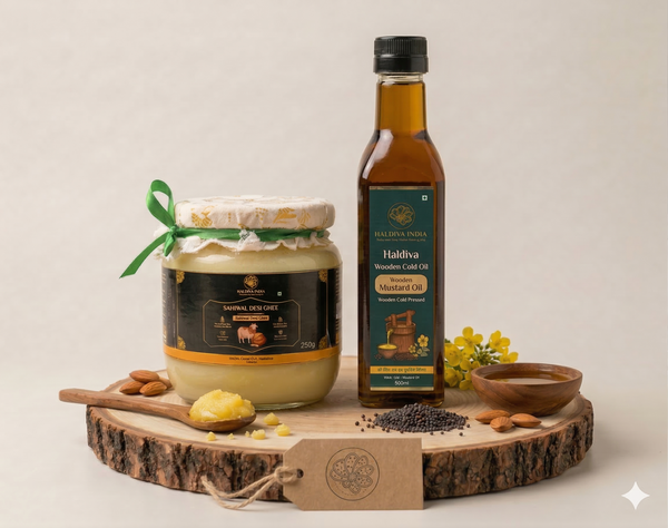 Heart-Healthy Kitchen Duo | Sahiwal Cow Ghee & Cold Pressed Mustard Oil