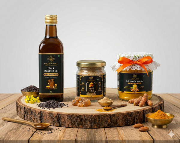 Premium Cooking | Cold Pressed Mustard Oil, Pure Hing & Haldi Dudh Masala