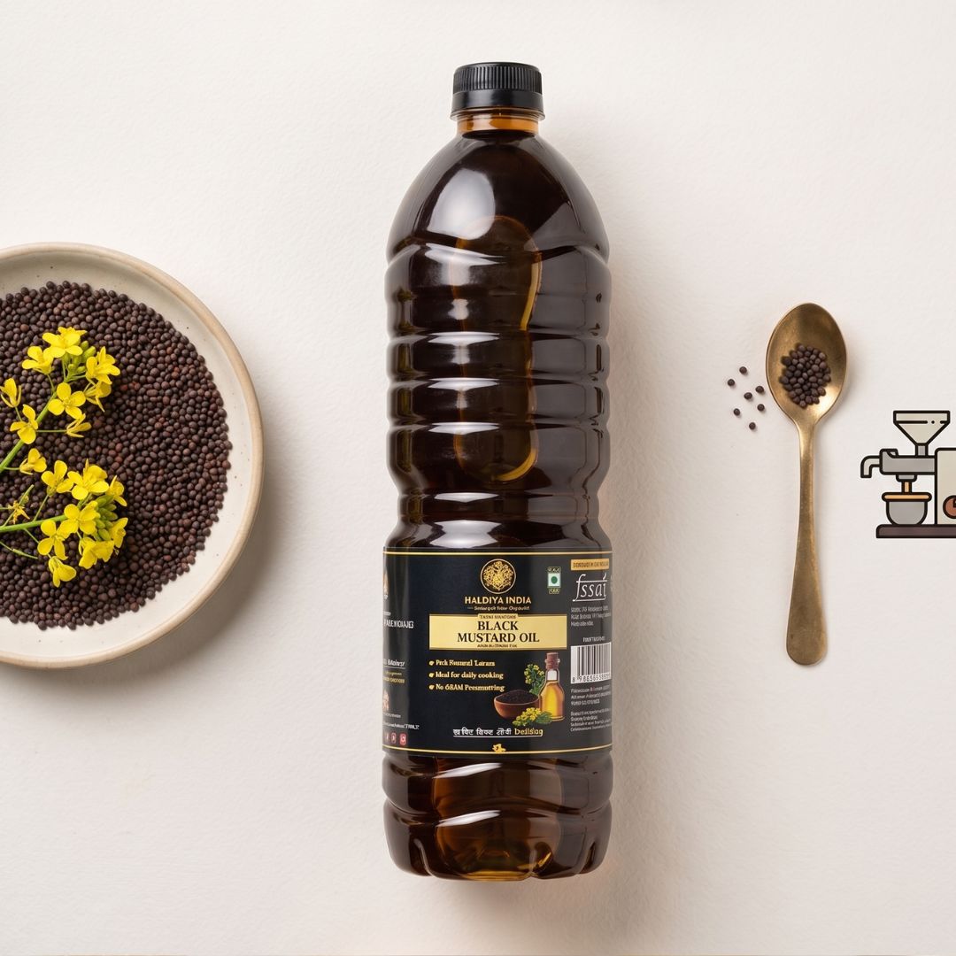 Haldiva Classic Black Mustard Oil – Pure, Wood-Pressed & Naturally Strong